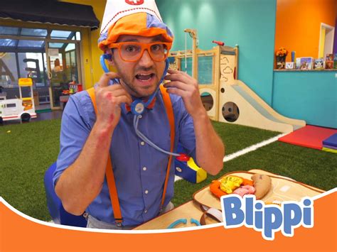 Blippis signature outfit encompasses a blue-colored shirt, an orange hat, and orange suspenders which his mother designed. . B l i p p i blippi
